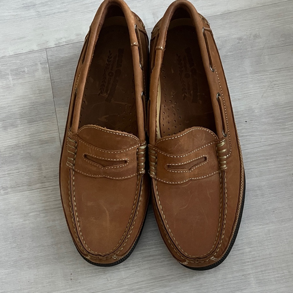 Elegant Tan Leather Loafers Boat Shoe for Men NWOT